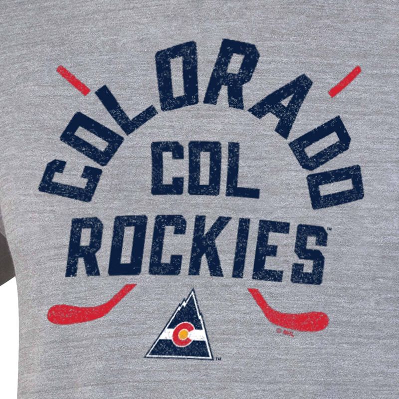 NHL Colorado Rockies Men&#39;s Vintage Tri-Blend T-Shirt, 3 of 4