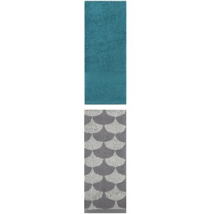 REGALWOVEN Geometric Absorbent Soft Bathroom Cotton Hand Towels 13" x 30"/13" x 29" 2 Packs - 1 of 4