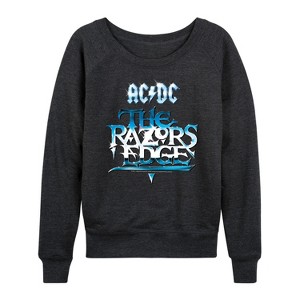Women's - ACDC - Razors Edge Album Lightweight French Terry Wide Neck Long Sleeve Graphic Shirt - 1 of 4