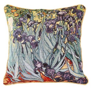 Signare USA Van Gogh Iris Pillowcase/Cushion Cover 18x18 Inch - 1 of 2
