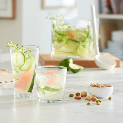 Preston Clear Glass 16-Piece Tumbler and Rocks Set
