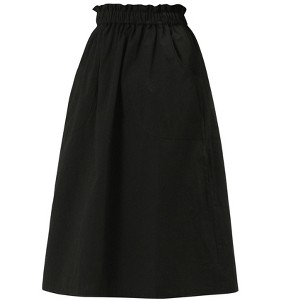 INSPIRE CHIC Women's Casual Elastic Waist Peasant A-Line Midi Skirts with Pockets - 1 of 4