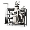 MOEPISY Golf Bag Organizer Golfing Storage Stand for Garage Golf Bags Golfing Rack with Wheels Black, 2 Golf Bag Stand - 2 of 4