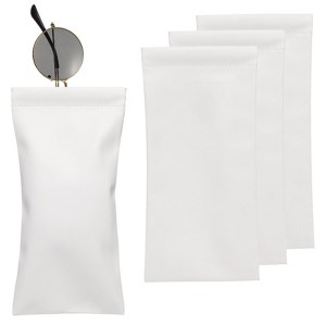 Unique Bargains PU Leather Portable Squeeze Top Soft Eyeglass Cases 4 Pcs 3.5" x 7.1" - 1 of 4