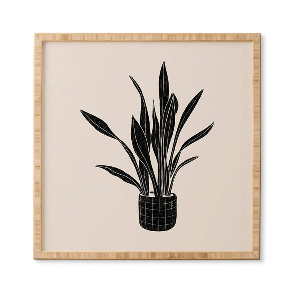 Photos - Other Decoration 20" x 20" Alisa Galitsyna Snake Plant Framed Wall Art - Deny Designs: Eco-Friendly Bamboo Frame, Modern Decor