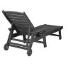 Osparple Wood Grain Outdoor Folding Chair with Wheels Outdoor Chaise Lounge Chair Oversized Deck Chairs Outdoor Clearance for Garden - 4 of 4