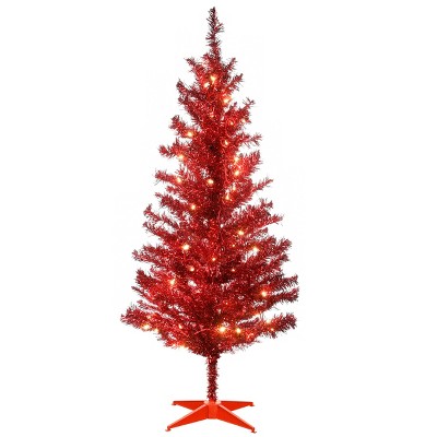 4' Tinsel Tree Clear Lights - National Tree Company