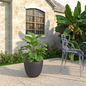 LeisureMod Tapered Round Planter Pot with Drainage Holes for Indoor/Outdoor Use - Dahlia Collection - 1 of 4