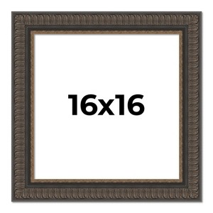 PosterPalooza | Square Museum Brown Picture Frame - UV Acrylic, Foam Board Backing, Hanging Hardware - 1 of 4