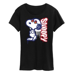 Women's - Peanuts - Graffiti Snoopy Short Sleeve Graphic T-Shirt - 1 of 4