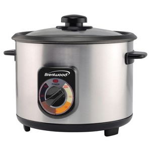 Brentwood 10-Cup Uncooked/20-Cup Cooked 700-Watt Stainless Steel Crunchy Persian Rice Cooker with Lid in Silver - 1 of 4
