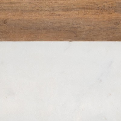Large White Marble and Mango Wood Rectangular Cutting Board