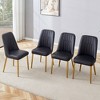 TiramisuBest Modern Dining Chairs 4 or 2 Piece Set Orange Yellow Dark Gray PU Leather Cushioned Metal Legs Kitchen Living Room Dining Room - 2 of 4