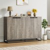 55" Buffet Storage Cabinet, Accent Sideboard Modern Credenza with 4 Doors and Shelves, Coffee Bar Table for Kitchen Dining Room, Living Room - 2 of 4