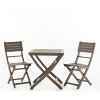 3/5 pcs Foldable Bistro Set, Outdoor Patio Wooden Dining Set with Foldable Table and Chairs -Merax - 2 of 4