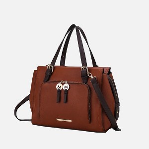 MKF Collection Elise Vegan Leather Color-block Women’s Satchel Bag by Mia K - 1 of 4