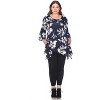 Women's Plus Size Floral Printed Blanche Tunic Top with Pockets - White Mark - 2 of 3
