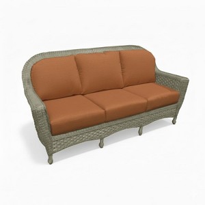 Covers&All Georgetown 79.5 in L 3-Seater Sofa, Gray Fir Wicker w / Sunbrella Cushions - 1 of 4