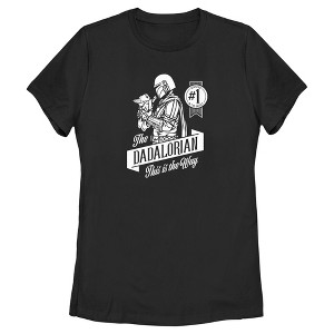 Women's Star Wars: The Mandalorian Grogu and Din Djarin The Dadalorian This is the Way T-Shirt - 1 of 4