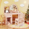 Safstar Kids Vanity Desk with Lights Open Bookshelf Storage Drawer Compartment & Shelves - 2 of 4