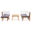 vidaXL Garden Sofa Set Natural, dark grey, white - 3 of 4