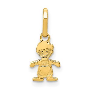 Black Bow Jewelry 14k Yellow Gold Polished Little Boy Pendant, 7mm - 1 of 4