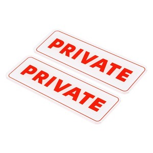 Unique Bargains Acrylic Self-Adhesive Wall Mounting Business Private Sign 2 Pcs - 1 of 4
