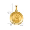 Black Bow Jewelry 14k Yellow Gold Hollow Guardian Angel Medal Pendant - 4 of 4