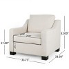 Upholstered Club Armchair With Swoop Arm,Fabric Living Room Chair With Thick Back And Cushion,Birch Wood Legs Fabric Armchair-Cuddlewood - 4 of 4