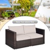 Tangkula 4PCS Rattan Corner Sofa Set Patio Outdoor Furniture Set w/ Beige Cushions - 4 of 4