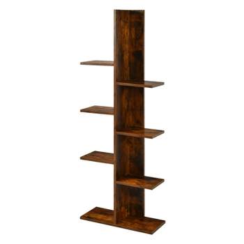 Tangkula Modern Multi-Layer Bookshelf Floor Standing Bookcase w/Anti-fall device Storage Rack for Home Office Rustic