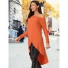 Seta T Women's One Shoulder Long Sleeve High Low Asymmetrical Hem Tunic Blouse - 3 of 4