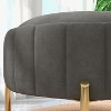 SEYNAR Modern Velvet Round Storage Ottoman with Gold Legs - 4 of 4