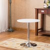 Roundhill Furniture Adjustable Wood and Metal Bar Table in White - 3 of 4
