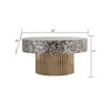 32" Stainless Steel Modern Coffee Table with Mother of Pearl Top and Brass Finish for Living Room - 4 of 4