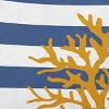 e by design 16"x16" Coral and Striped Square Throw Pillow: Nautical Navy, Indoor Use, Polyester Fiber Fill - 4 of 4