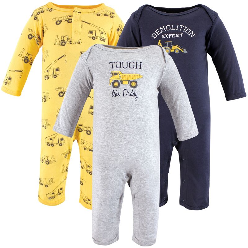 Hudson Baby Infant Boys Cotton Coveralls, Construction, 1 of 6