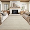 Modern Washable Rug Non Slip Kitchen Mat for Hallway Entryway Bathroom Laundry Dorm Indoor Contemporary Striped Carpet Bath Mat Beige - 3 of 4
