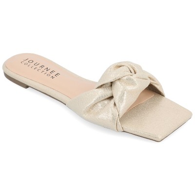 Journee Collection Womens Dianah Slip On Slide Flat Sandals