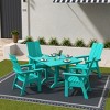 WestinTrends 5 Piece Outdoor Patio Dining Square Table and Modern Armchair Set - 2 of 2
