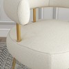 SEYNAR Modern Glam Upholstered Comfy Open-Back Accent Vanity chair with Golden Legs,White,27.16''W*25.19''D*27.55''H - 4 of 4