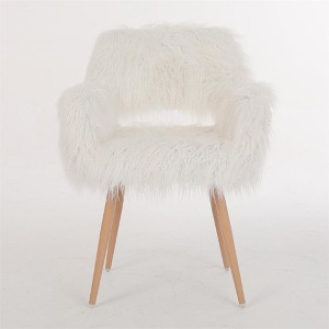 XINGHANZHENXUAN Upholstered Side Chair with Wood-Style Metal Legs, Elegant Dining & Vanity Chair, Rubber Floor Protectors - 1 of 4