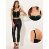 INSPIRE CHIC Women's Velvet Zipper Front Slim Fit Sleeveless Cami Crop Top - 2 of 4