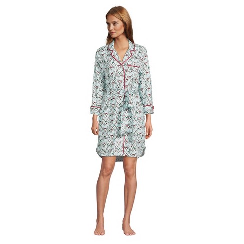 Lands' End Women's 3/4 Sleeve Flannel Sleepshirt Nightgown - Large - Light  Blue Frosty Penguins : Target