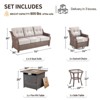 Buenhomino Patio Furniture Set with Fire Pit Table 50,000 BTU,5 Piece Wicker Outdoor Conversation Sets,Outdoor Swivel Rocker Chairs Patio Sofa - 3 of 4