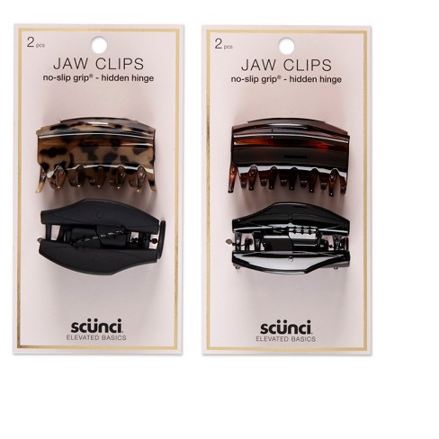 scunci hinge 2pk conair 6cm jaw slip covered clips target