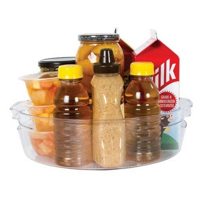 LunaLulinlk Turntable Food Storage Organizer for Fridge and Pantry, 11.5" x 3.3", Clear