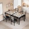 Dining Table Set for 2, Dining Table with 2 Upholstered Chairs, Bistro Table and Chairs Set of 2 with Corner Protector - 4 of 4