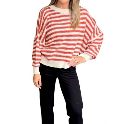 Women's Striped Crochet Sweater - Vine & Love