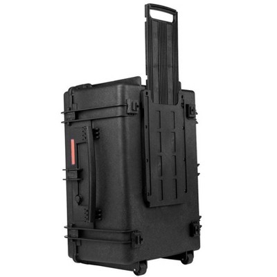 Black Weatherproof Polypropylene Hard Case with Wheels for Audio Equipment